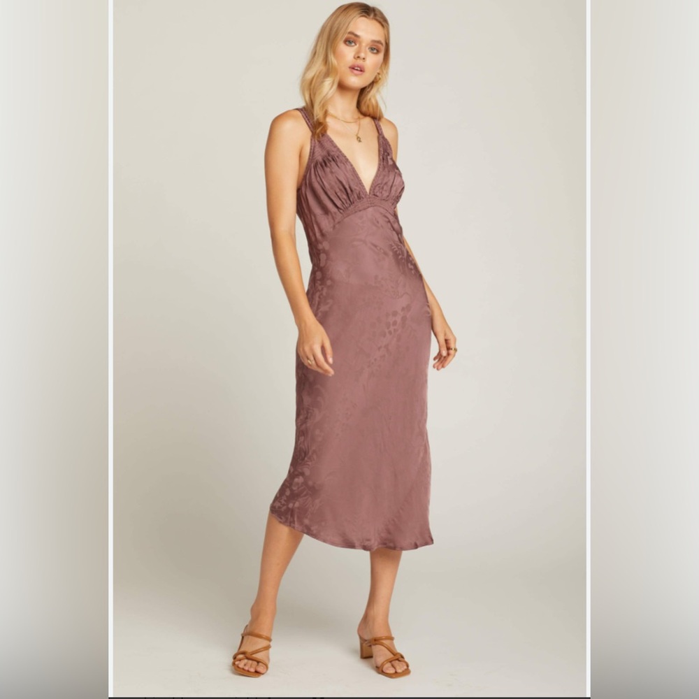 Spell and the Gypsy Rosalie Jacquard Slip Dress NWT. Mauve Large - Picture 4 of 16